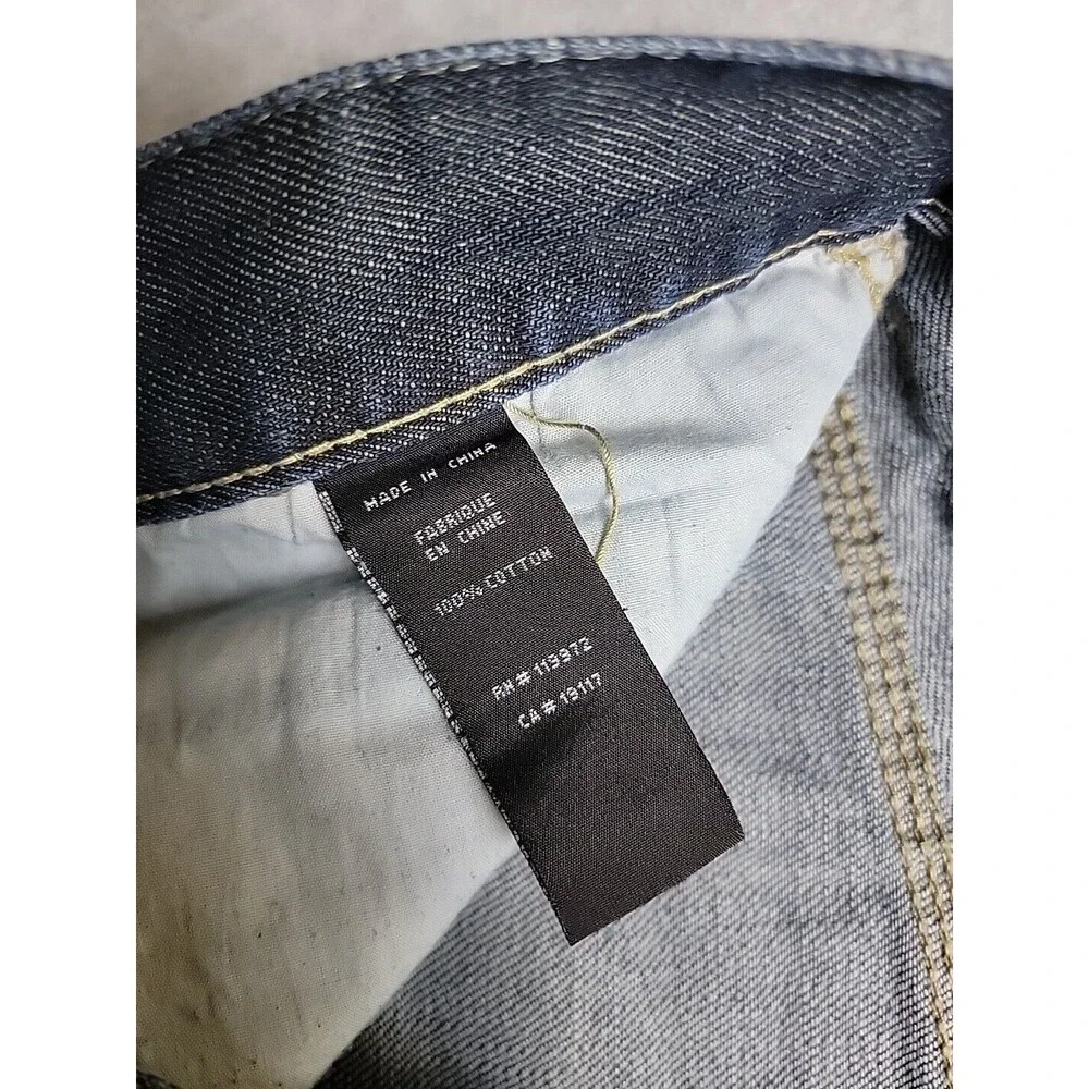 Parish Nation Jeans Mens 35x31 Dark Blue Plaque Baggy Embroidered Hip Hop Cotton